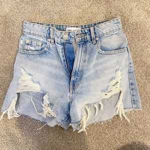 Zara ripped denim shorts